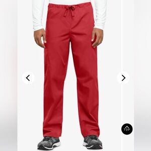 NWT CHEROKEE 4100T Workwear Scrub tie pants. Sz M Tall.  Color REDW RED unisex